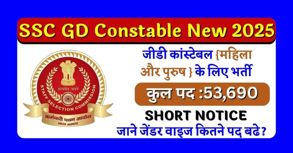 SSC GD Latest Vacancy PDF